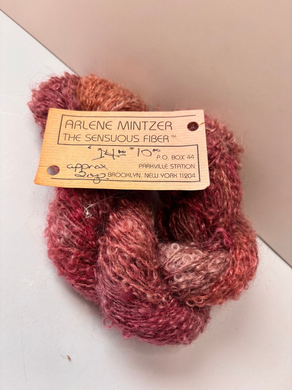 Mohair Loop Yarn Arlene Mintzer Sensuous Fiber 1970s Brooklyn Art Yarn Hand Dyed